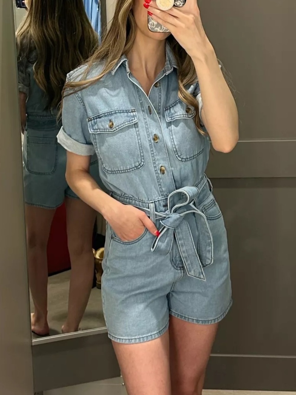NWT Denim Romper